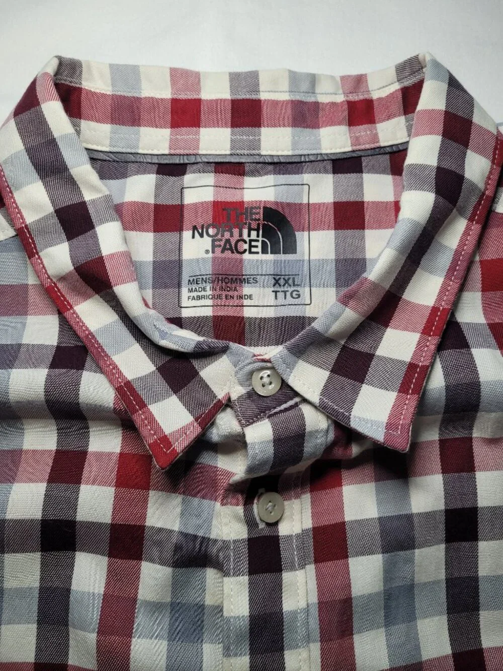 The North Face Mens Red Plaid Long Sleeve Button Up Shirt XXL Grandpacore